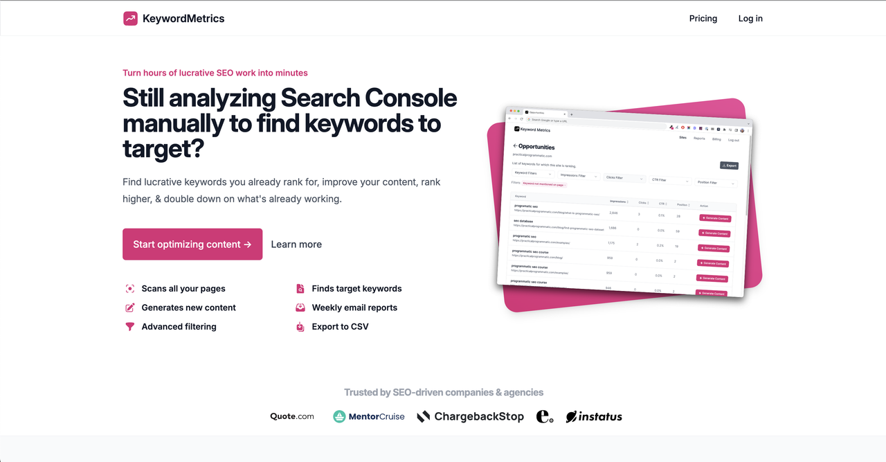 KeywordMetrics SEO Operations Platform